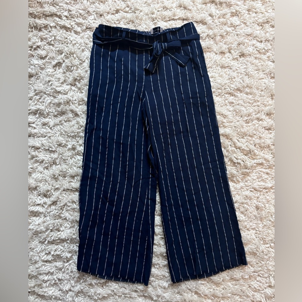 Linen Capri wide leg pants